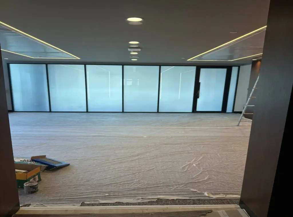 DJI_20231212_103909_239 | Smart Glass Smart pdlc film glass partitions in ID office, UAE - opaque status