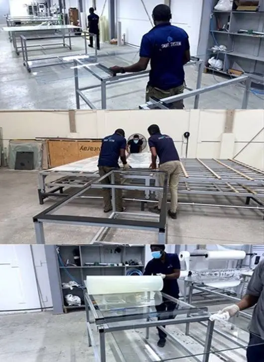 whyuss (1) (1) | Smart Glass Technicians preparing PDLC smart film in our Dubai workshop